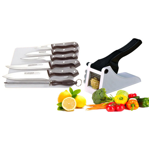 Combo of 8 Pcs Knife Set with Vegetable Cutter Price Buy Combo of 8