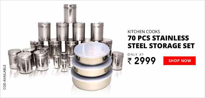 Kitchen Cooks 70 Pcs Stainless Steel Storage Set